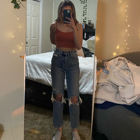 SOLD Pacsun Distressed High Waisted Straight Leg Jeans - Picture 5 of 6